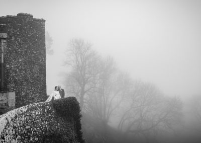 Winter wedding photography at Lympne Castle