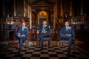 Groom and groomsmen at the Andaz Hotel London